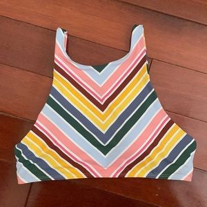 Color chevron swim top